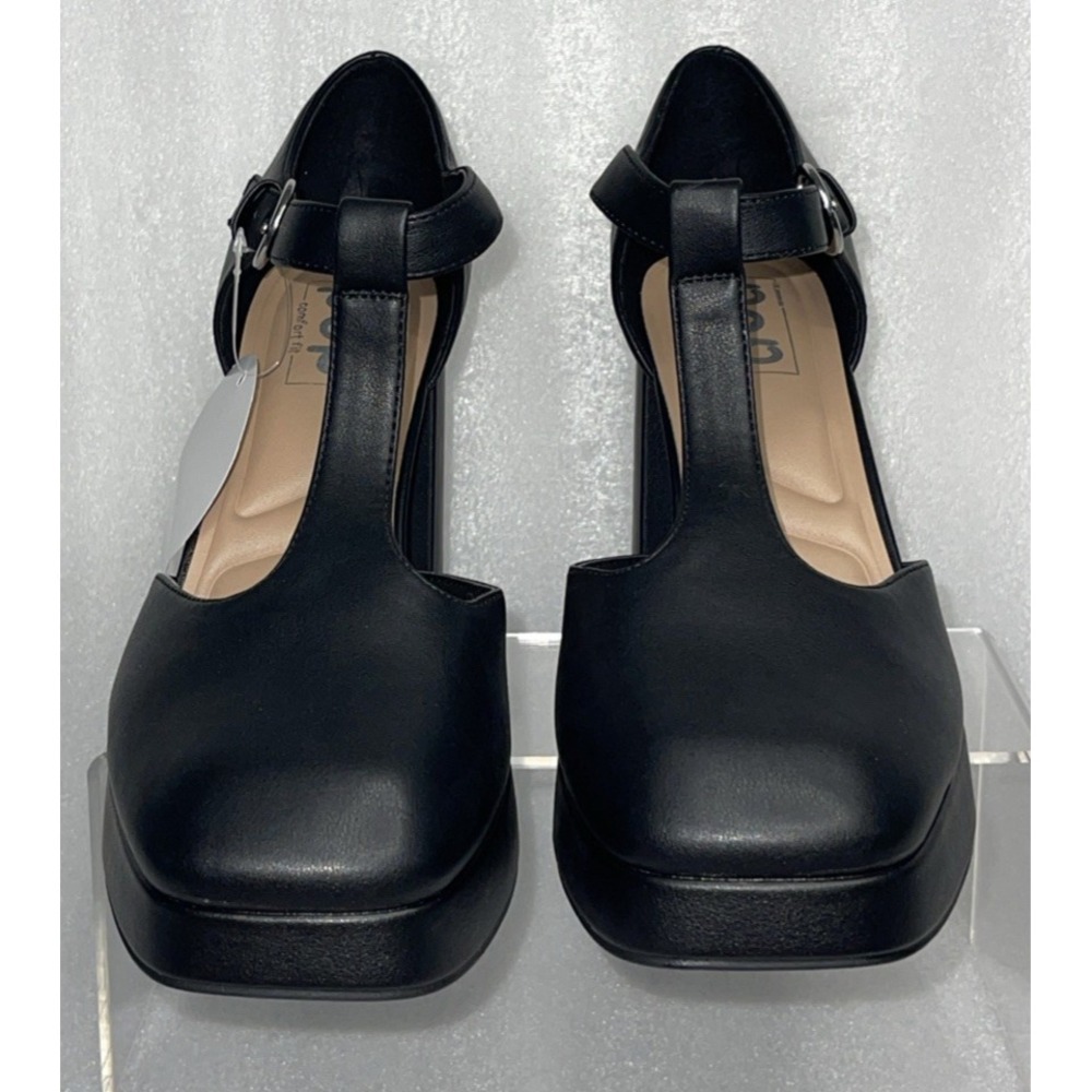 POP Worthy Black Mary Jane Chunky Platform Heeled Retro Shoe Women's Size 11 NEW - Picture 11 of 16